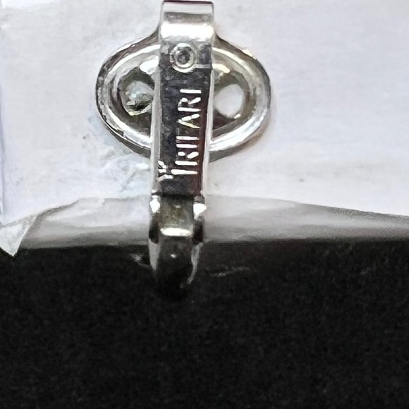 Vintage Crown Trifari Textured Silver Tone Leaf Clip On Earrings Signed (3291) - Picture 6 of 8